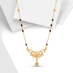Hridaya Crystal Heart Black Bead Mangalsutra