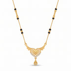 Hridaya Crystal Heart Black Bead Mangalsutra