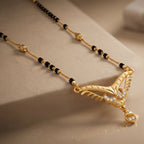 Aarini Crystal Wing Black Bead Mangalsutra