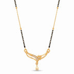 Vritika Crystal Curve Black Bead Mangalsutra