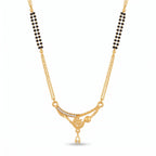 Ishira Crystal Curve Double Black Bead Mangalsutra