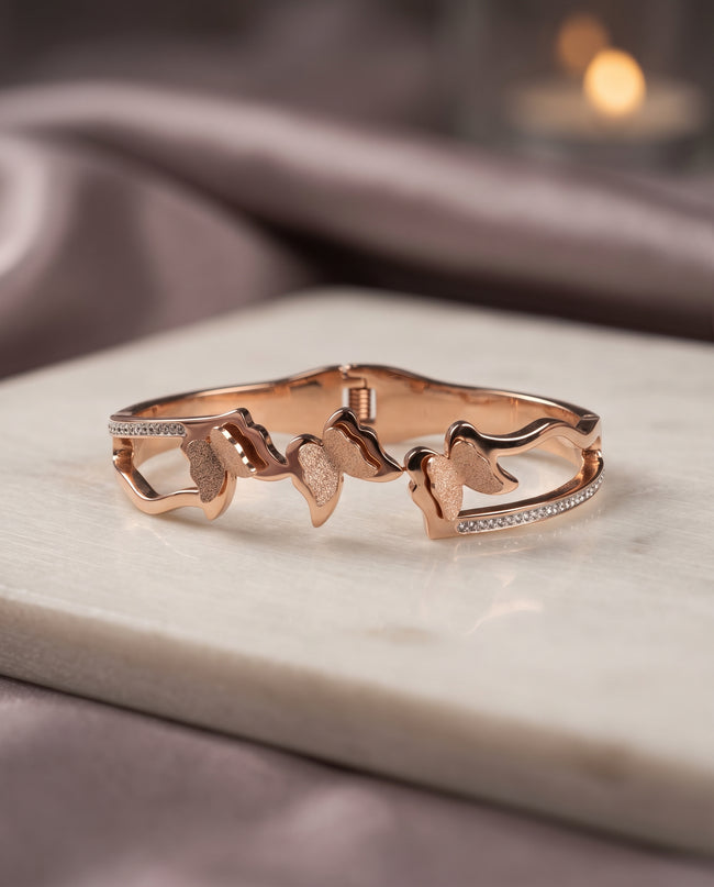 Aurelia Butterfly Gold-Tone Open Cuff Bracelet Hover Image