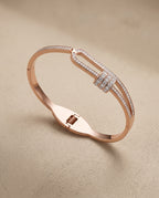 Elara Infinity Link Gold-Tone Open Cuff Bracelet