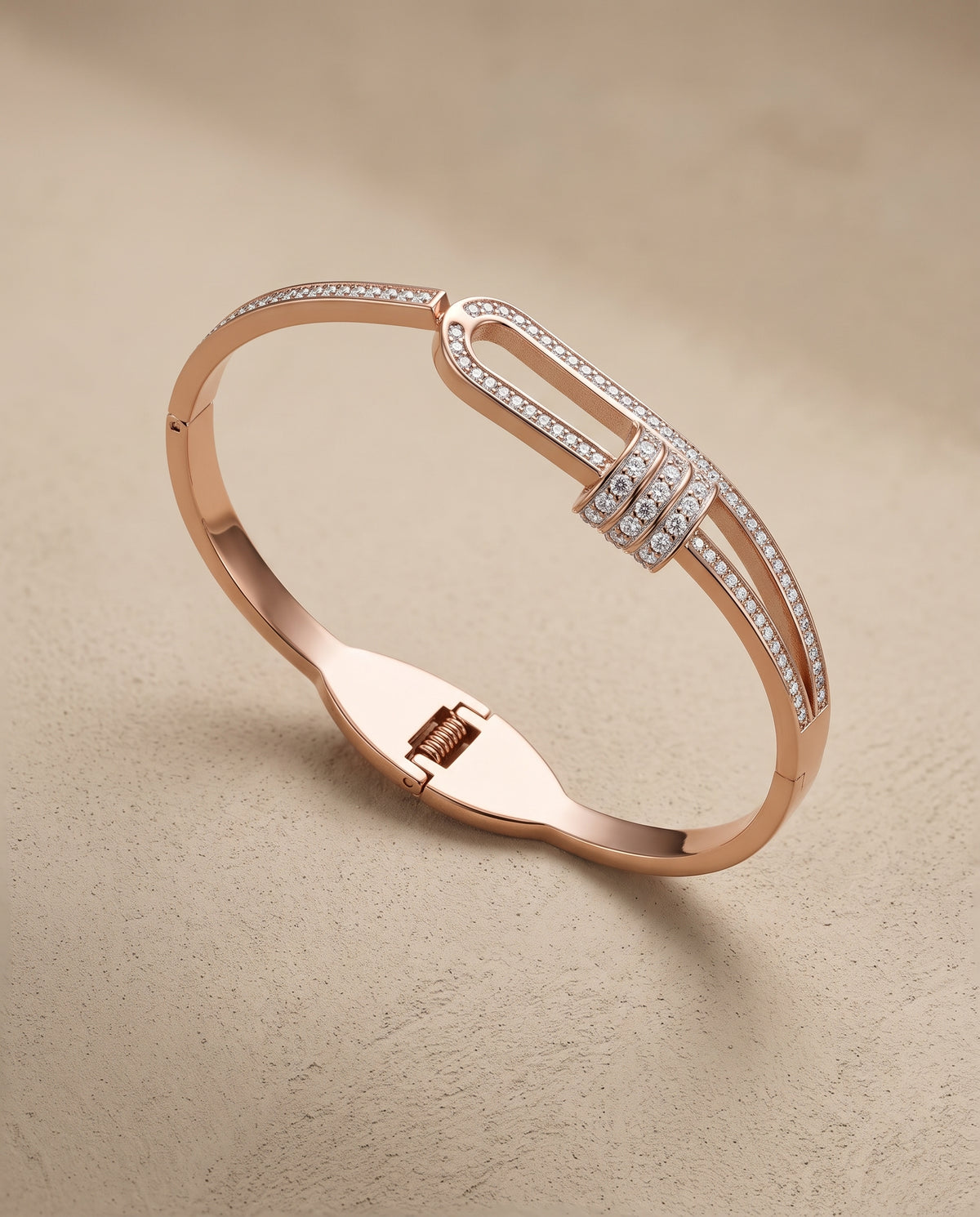 Elara Infinity Link Gold-Tone Open Cuff Bracelet