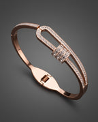 Elara Infinity Link Gold-Tone Open Cuff Bracelet