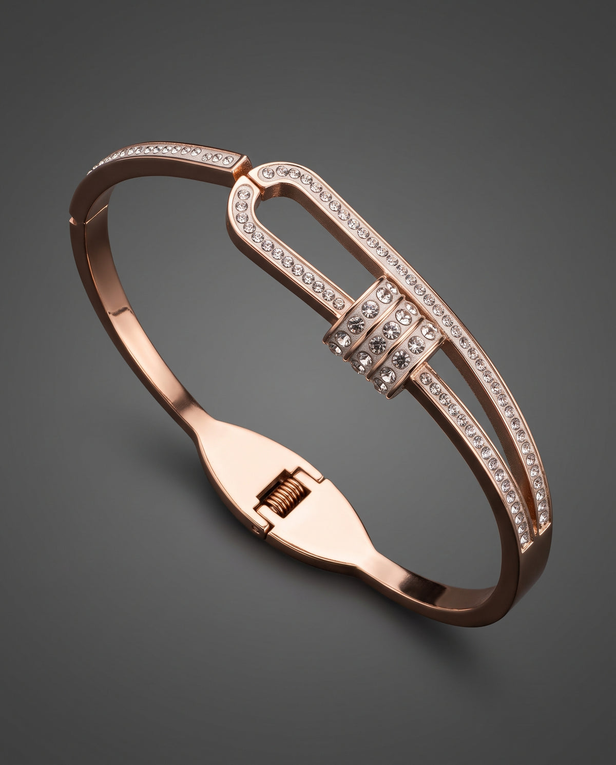 Elara Infinity Link Gold-Tone Open Cuff Bracelet