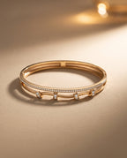 Elara Luxe Curve Gold-Tone Bracelet