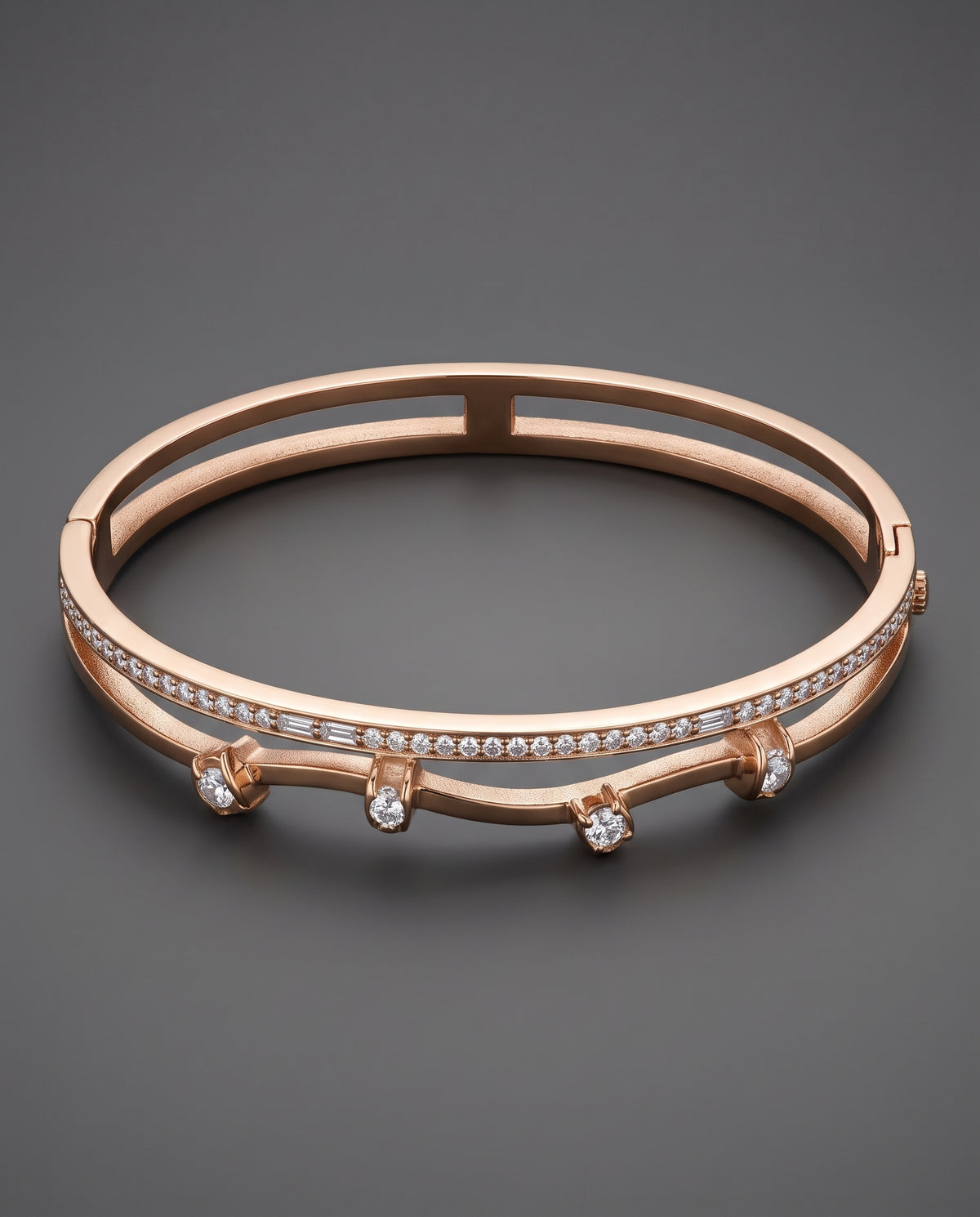 Elara Luxe Curve Gold-Tone Bracelet
