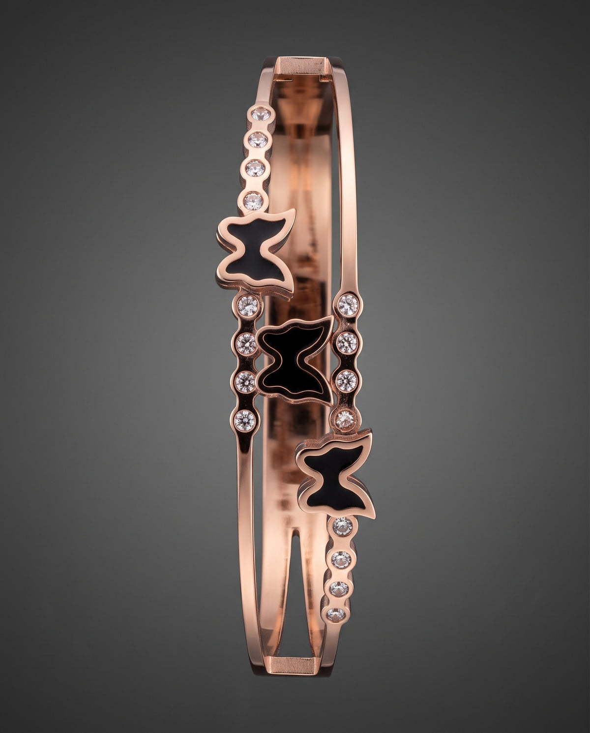 Serena Butterfly Trio Rose-Gold Tone Bracelet