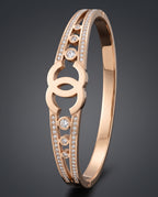 Elara Interlock Gold-Tone Open Cuff Bracelet