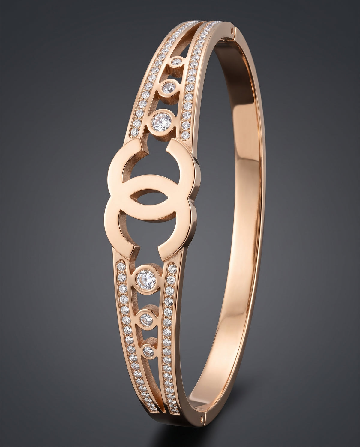 Elara Interlock Gold-Tone Open Cuff Bracelet
