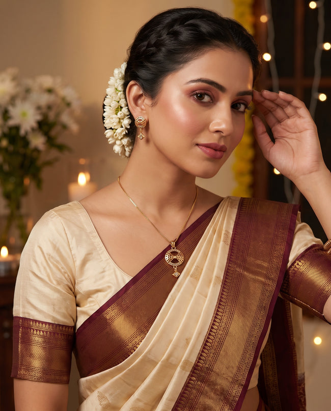 Aarohi Infinity Charm Gold-Tone Necklace & Earrings Set Main Image