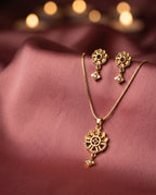 Gulika Floral Charm Gold-Tone Necklace & Earrings Set