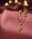 Gulika Floral Charm Gold-Tone Necklace & Earrings Set