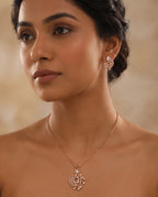 Elara Rose Gold Crystal Vine Necklace Set