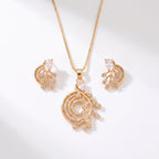 Elara Rose Gold Crystal Vine Necklace Set