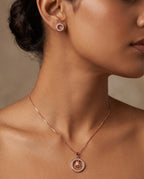 Celeste Rose Gold Crystal Circle Necklace Set