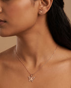Mariposa Rose Gold Butterfly Necklace Set