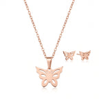 Mariposa Rose Gold Butterfly Necklace Set