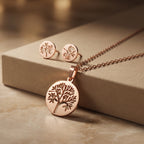 Vanya Rose Gold Tree of Life Necklace Set