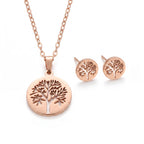 Vanya Rose Gold Tree of Life Necklace Set