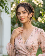 Elina Crystal Blossom Drop Necklace
