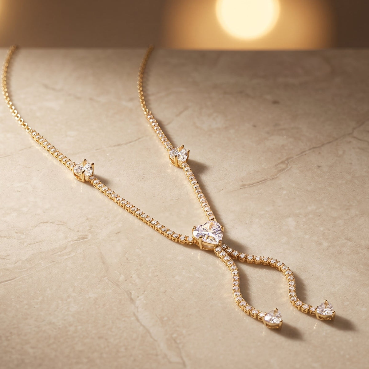 Elara Crystal Cascade Necklace