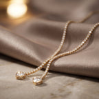 Aveline Crystal Heart Drop Necklace