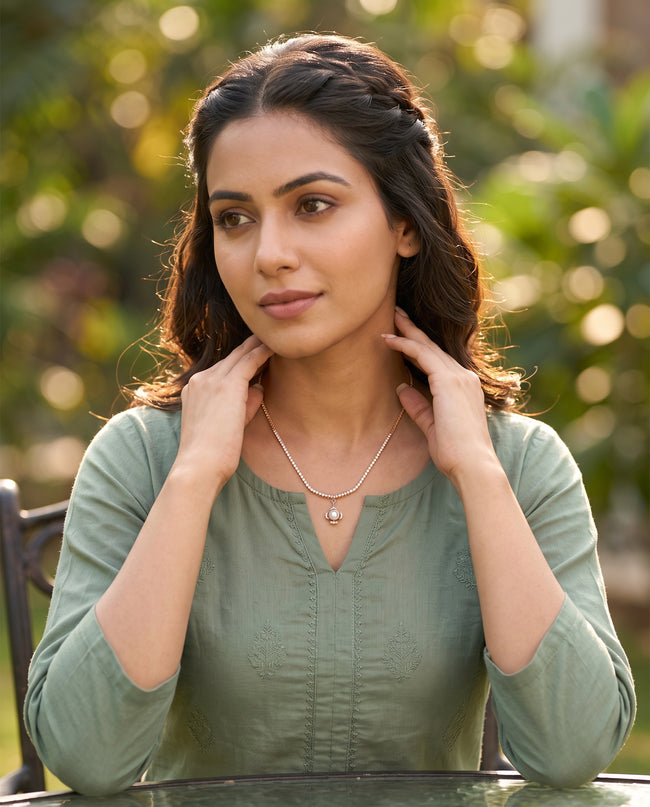 Aurelia Pearl & Crystal Drop Necklace Main Image
