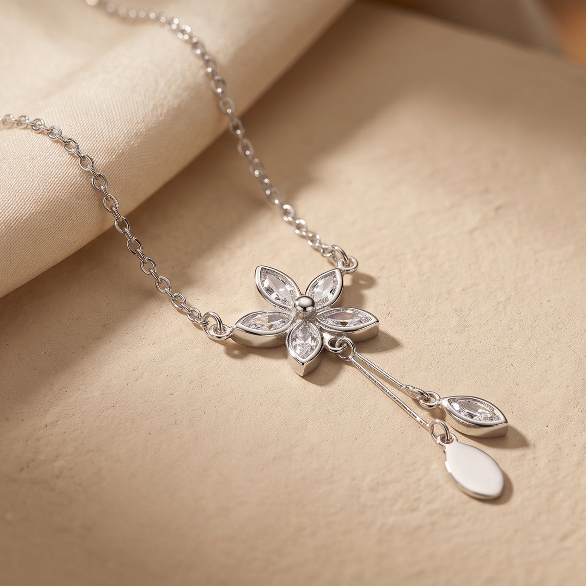 Liora Crystal Blossom Drop Necklace
